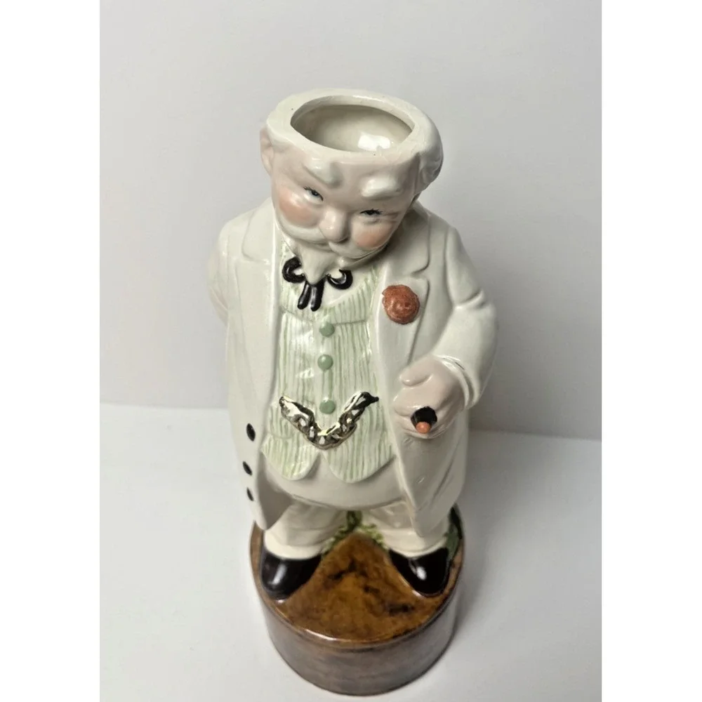 Vintage 70's Alberta's Bourbon Decanter, Hand Painted